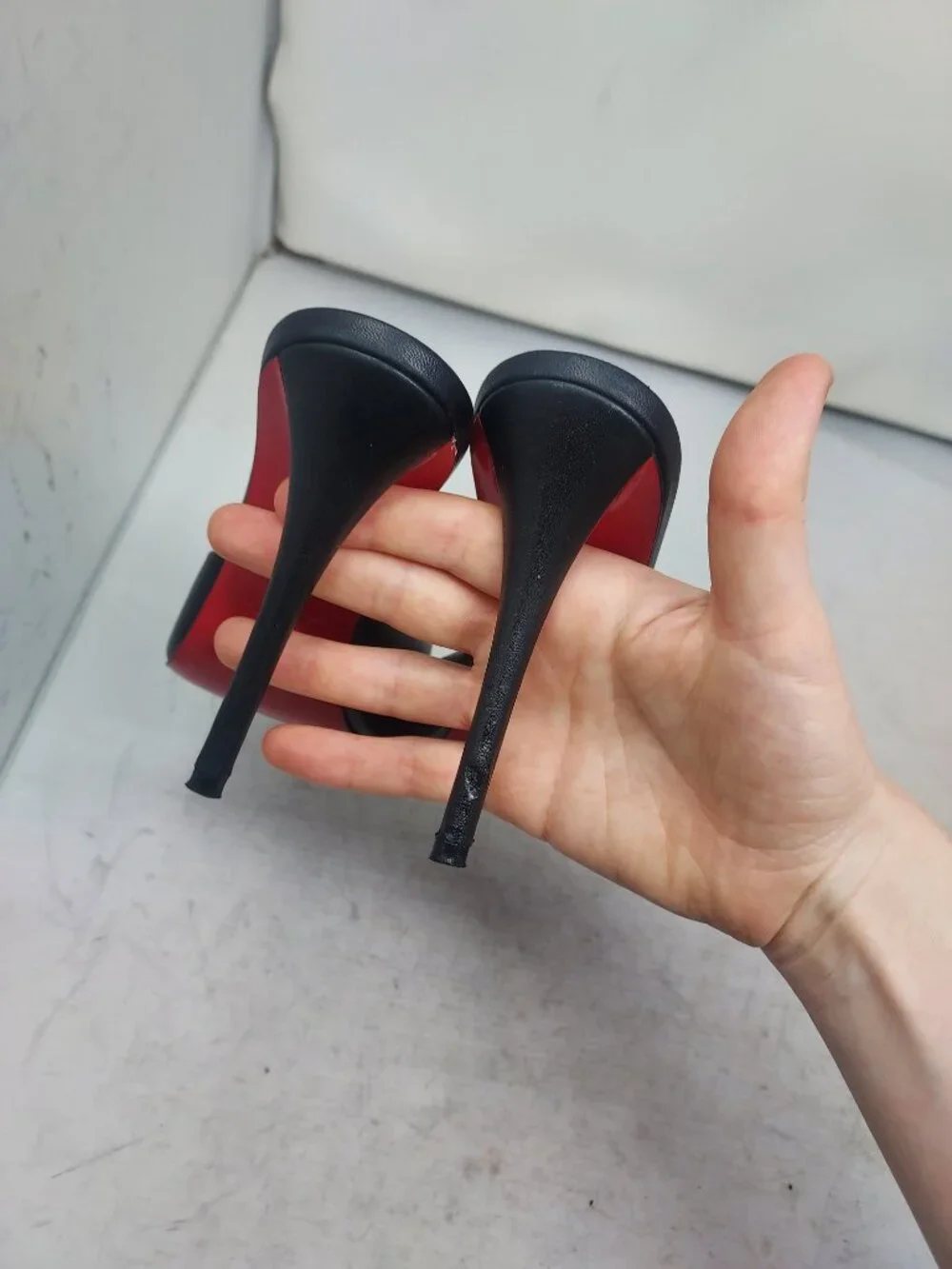 Christian Louboutin Black Miss Z Leather Mule Heel Sandal